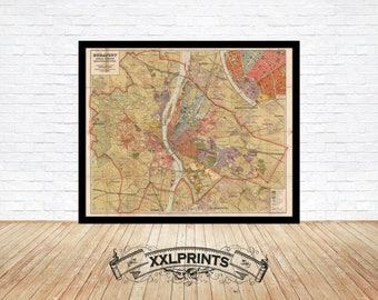 Budapest Map Print: 1920 Antique City Plan, Fine Art Reproduction