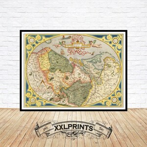 Oude kaart van de Lage Provincies, 1579, Nederland, zeer zeldzaam, fijne reproductie, grote kaart, fine art print, extra grote kaartprint