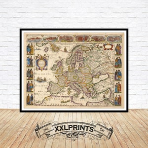 1659 Map of Europe: Antique Fine Art Print