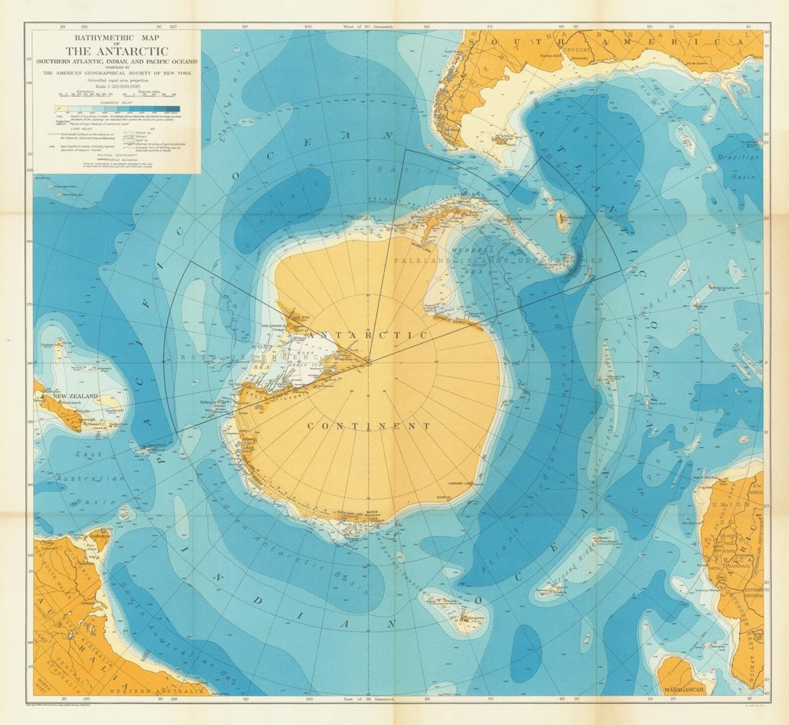 Old Map of South Pole 1929 Fine Reproduction Large Map - Etsy