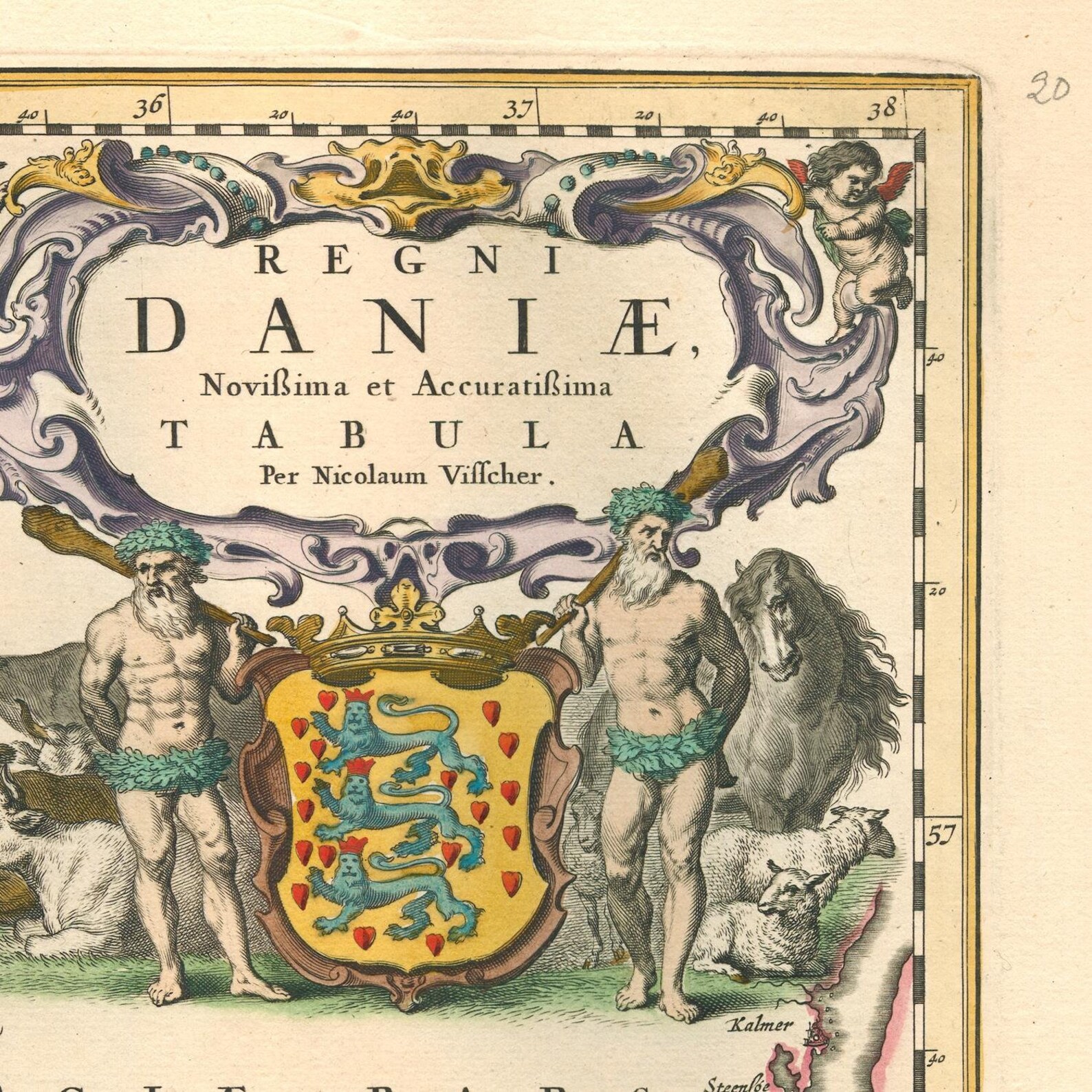 Ancient Map of Kingdom of Denmark 1650 Very Rare Map Etsy