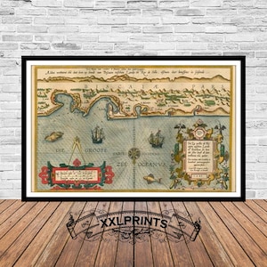 Ancient map of Bilbao, Biscaia, 1583, very rare map, beautiful map, fine reproduction, large map, fine art print, oversize map print