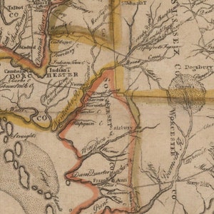 Old Map of Delmarva Peninsula,chesapeake Bay,delaware Bay,1779,very ...