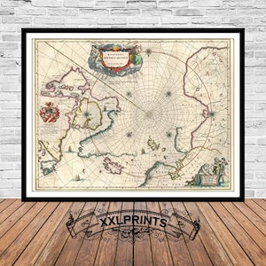 North Pole Map Print: 1640 Polo Arctico Antique Reproduction