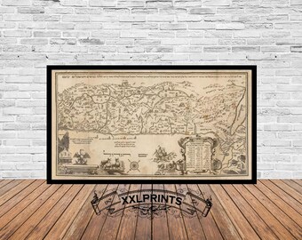 古代聖地地図の印刷：1695年のヘブライ地図の複製 - Etsy 日本