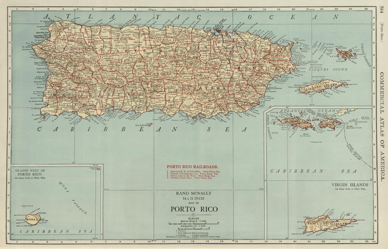 Old Map of Puerto Rico 1924 Rare Map Antique Fine - Etsy