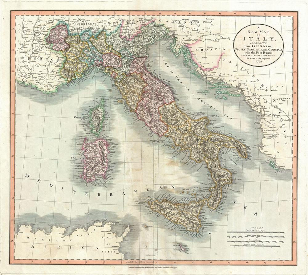 Antique Map of Italy 17th Century Large Map Rare Fine | Etsy