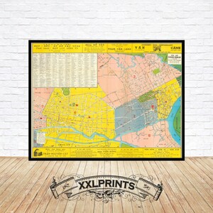 Saigon City Plan Print: 1956 Vintage Kartenreproduktion