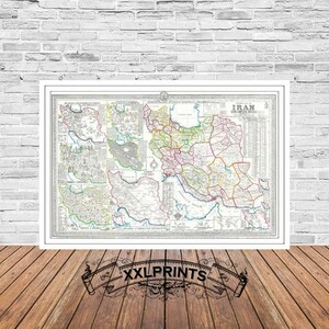 19th Century Map of Iran: Fine Art Giclée Print