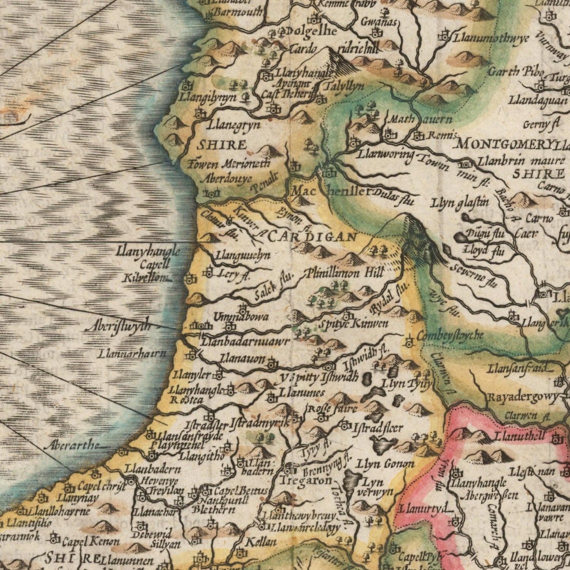 Ancient Map of Wales 1676 Very Rare Map Old Map Fine - Etsy