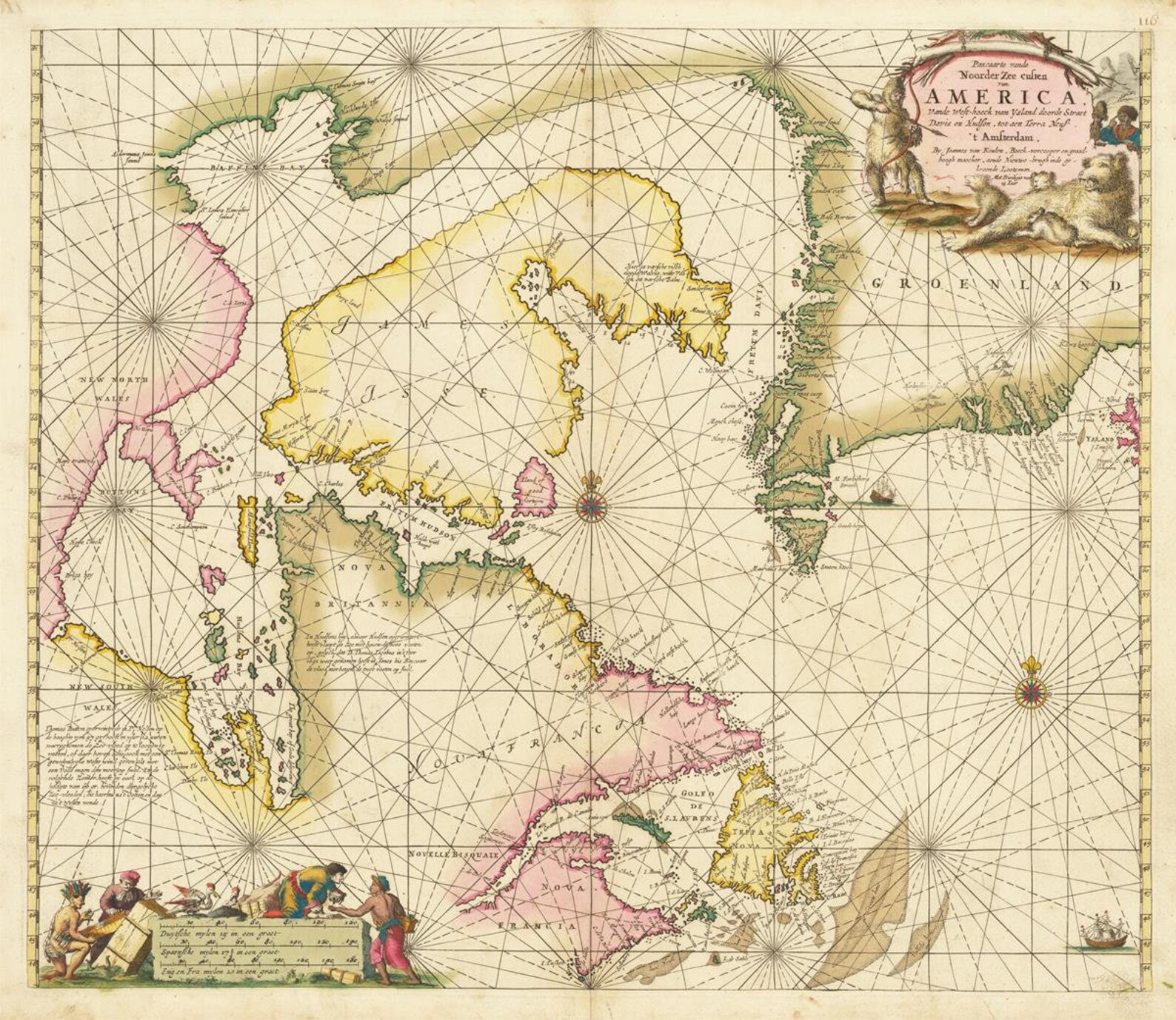 Old Map of Hudson Bay and Arctic Canada 1681 Rare Map Fine | Etsy