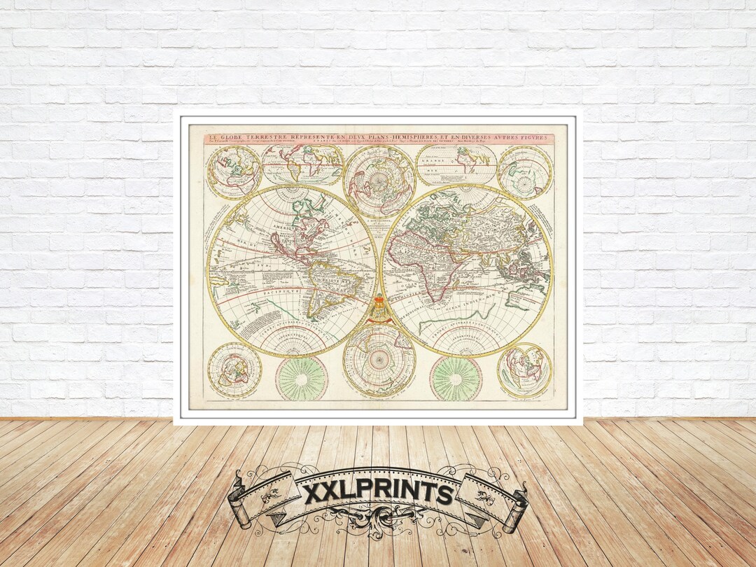 1699 World Map Print: Rare Fine Art Reproduction - Etsy