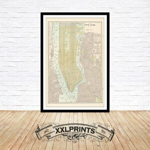 Antique New York City Map Print: 1893 Fine Art Reproduction