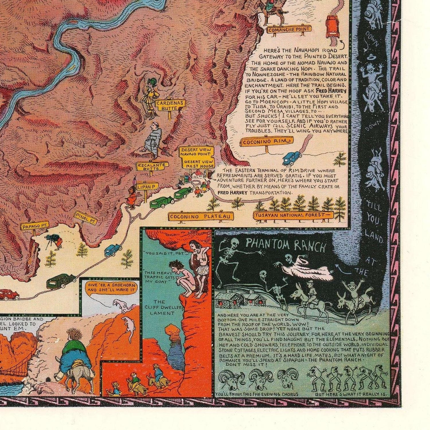 Old Pictorial Map of the Grand Canyon 1931 Fine - Etsy