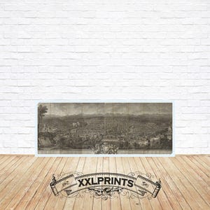 Antike Lithographie Stadt Rom, Panoramaaussicht, sehr alt, Fine Art Reproduktion, großer Druck