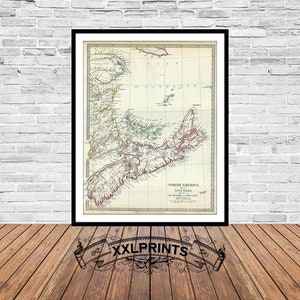 Carte ancienne de la Nouvelle-Écosse, Canada, 1832, carte rare, carte ancienne, belle reproduction, grande carte, impression d'art, décor antique, impression de carte surdimensionnée