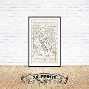 Oude kaart van Californië, 1702, zeer zeldzame kaart, fijne reproductie, grote kaart, fine-artprint, antiek decor