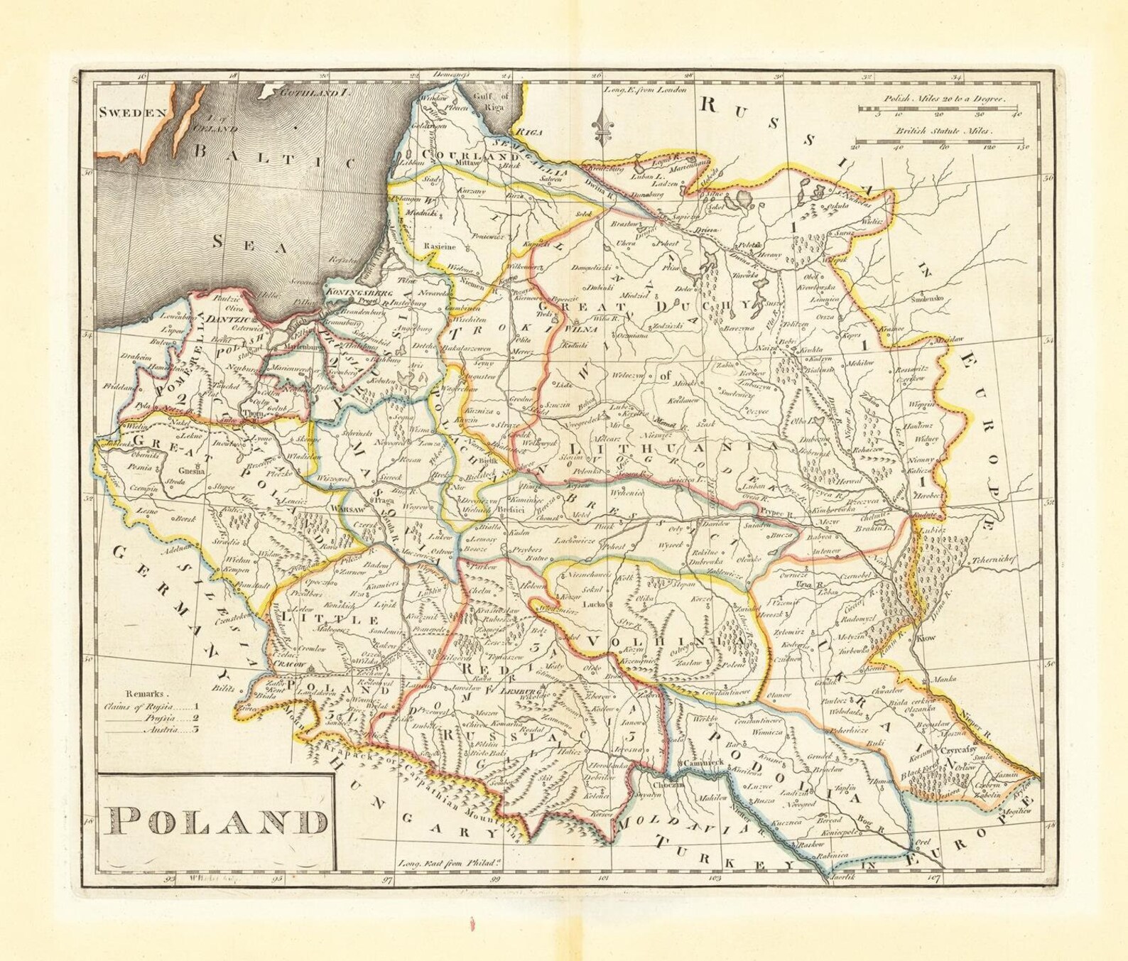 Alte Karte von Polen 1814 seltene Karte antik feine | Etsy Österreich