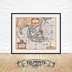 1645 Indiae Orientalis Map: Southeast Asia, Fine Art Giclée Print