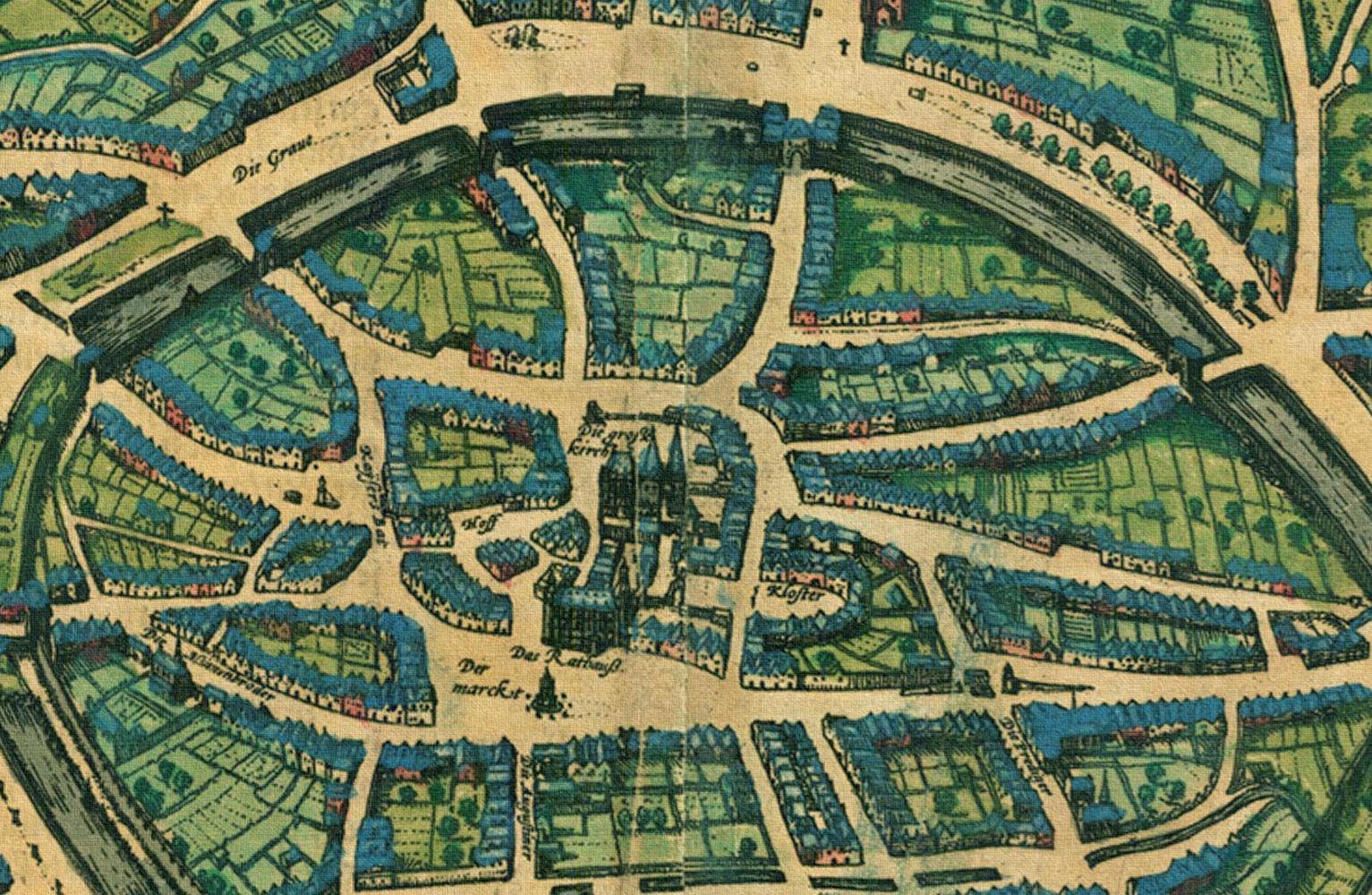 Antique Map of Aachen Germany 14th Century Old Map Rare | Etsy