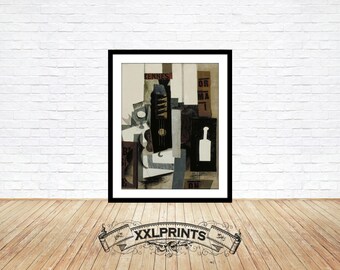 パブロ・ピカソ - グラスとスーズのボトル（1912年） - 17インチ