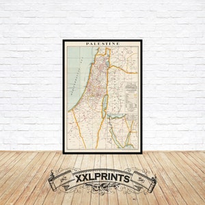 Old map of Palestine, 1942, fine reproduction, large map, fine art print, oversize map print