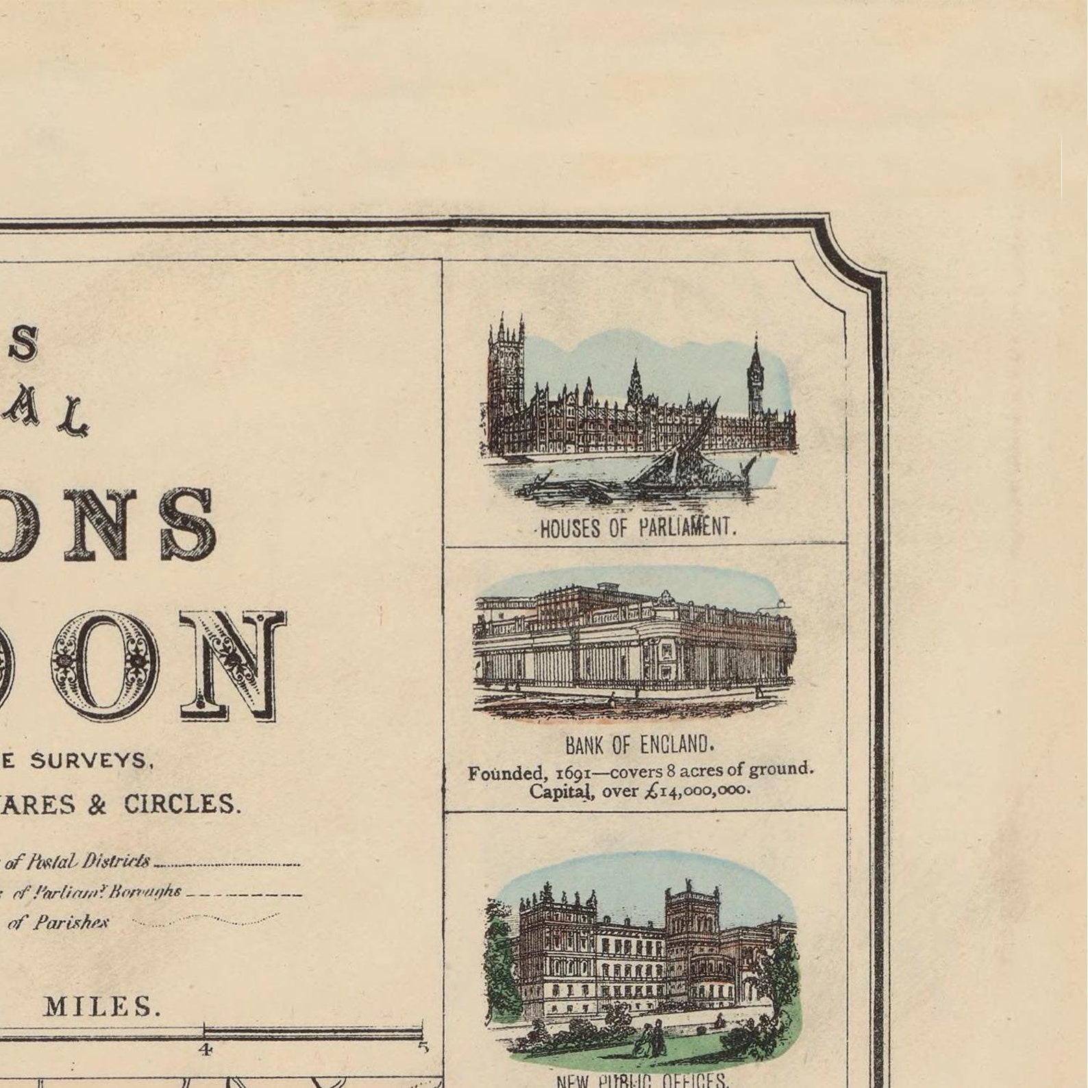 Antique Map of London 1880 Pictorial Map Fine Reproduction - Etsy