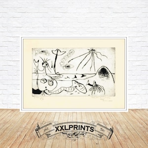 Impression d&#39;art surréaliste « La baigneuse » de Joan Miro, 1938