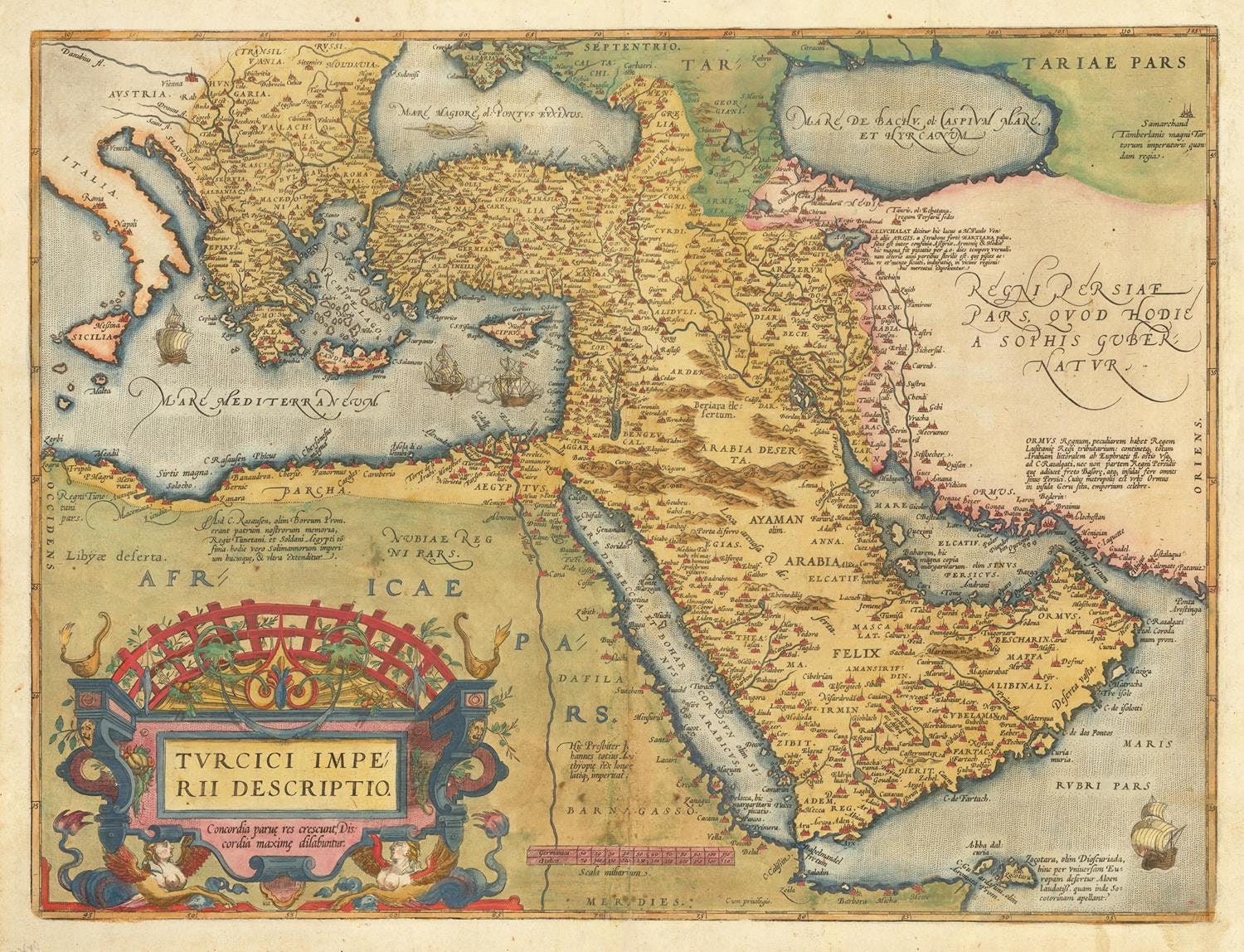 Old map of Ottoman Empire 1571 very rare map ancient fine | Etsy