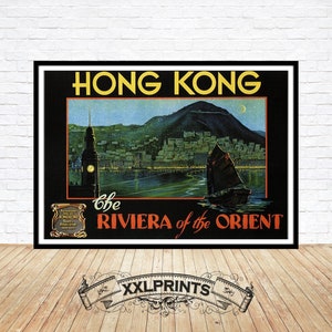 Antiguo cartel publicitario de Hong Kong, reproducción fina, impresión de bellas artes
