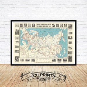 Vecchia mappa dell'Unione Sovietica, mappa geografica dei campi di concentramento, 1945, bella riproduzione, mappa di grandi dimensioni, stampa artistica, stampa di mappa di grandi dimensioni