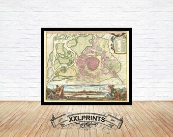 Vienna Map Print: 1730 City Plan, Fine Art Reproduction