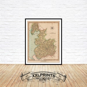 Old map of Lancashire, 1811, rare map, antique map, United Kingdom&#39;s counties,fine reproduction,large map,fine art print