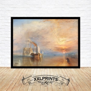 Joseph Mallord William Turner, The fighting temeraire tugged to her last berth to be broken up, 1838, fine reproduction