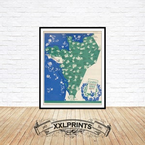 Antigo mapa gastronômico da França para turistas gourmet, 1931, raro, reprodução fina, mapa grande, impressão de belas artes, impressão de mapa em tamanho grande