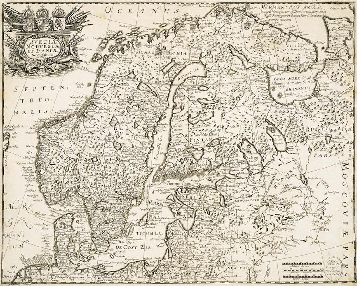 Antique Map of Sweden Norway Danmark 17th Century Map Fine Etsy