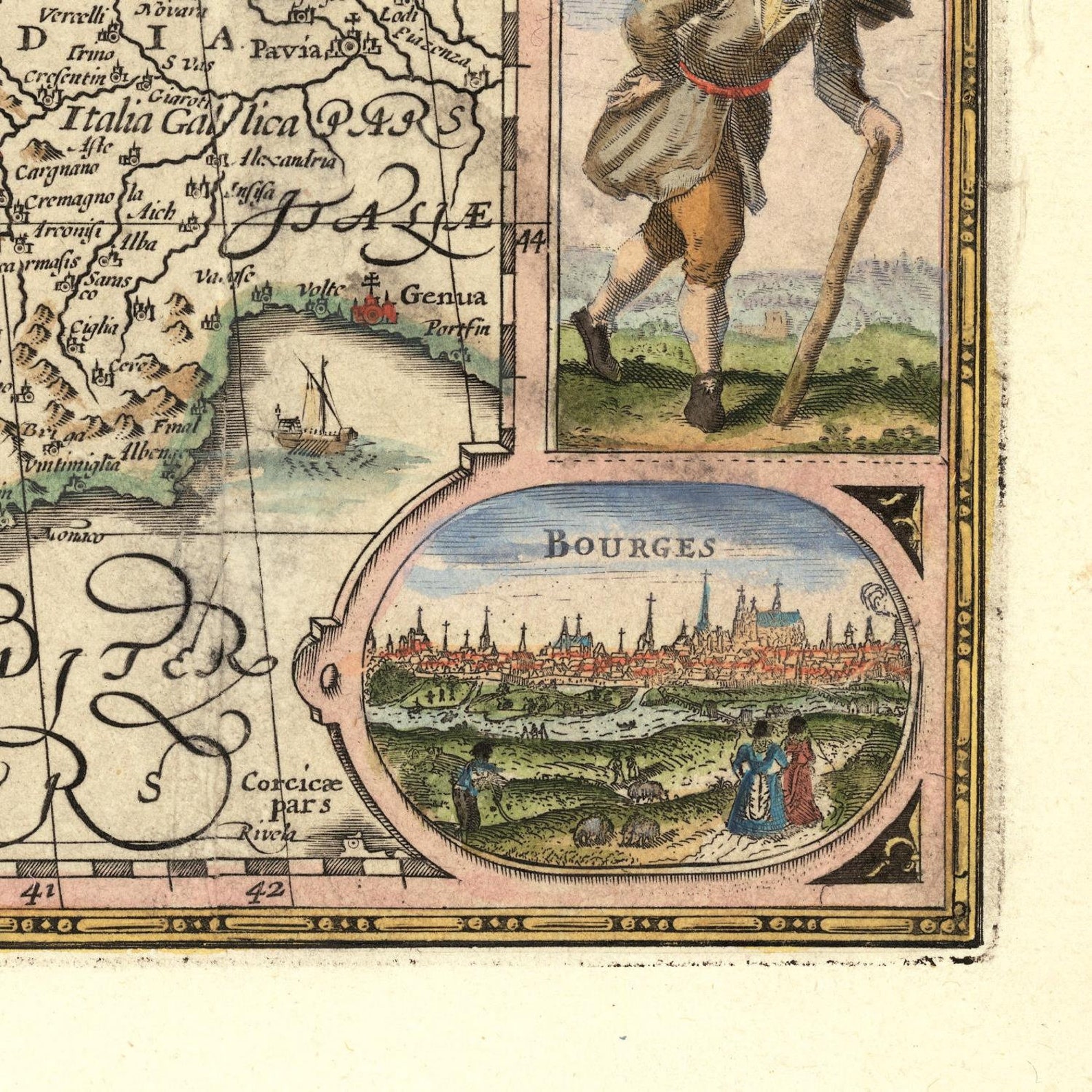 Old Map of France 1608 Very Rare Map Beautiful Map Ancient Etsy
