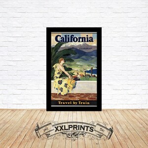 Antiguo cartel publicitario de California, reproducción fina, impresión de bellas artes