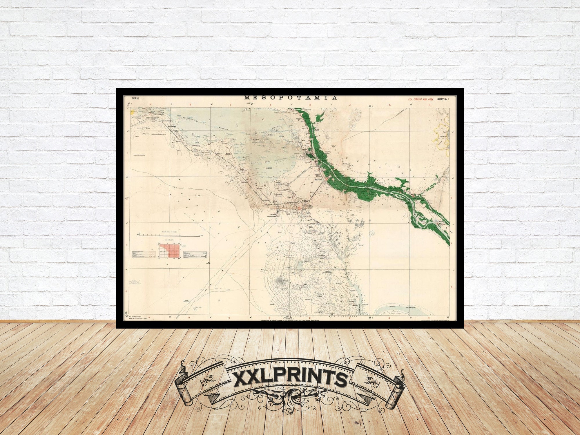 Mesopotamia Map Print: Basra, Iraq & Abadan, Iran, 1917 - Etsy
