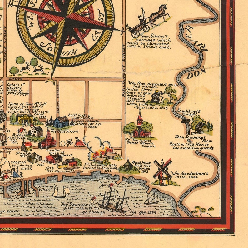 detail of the map from the bottom right corner