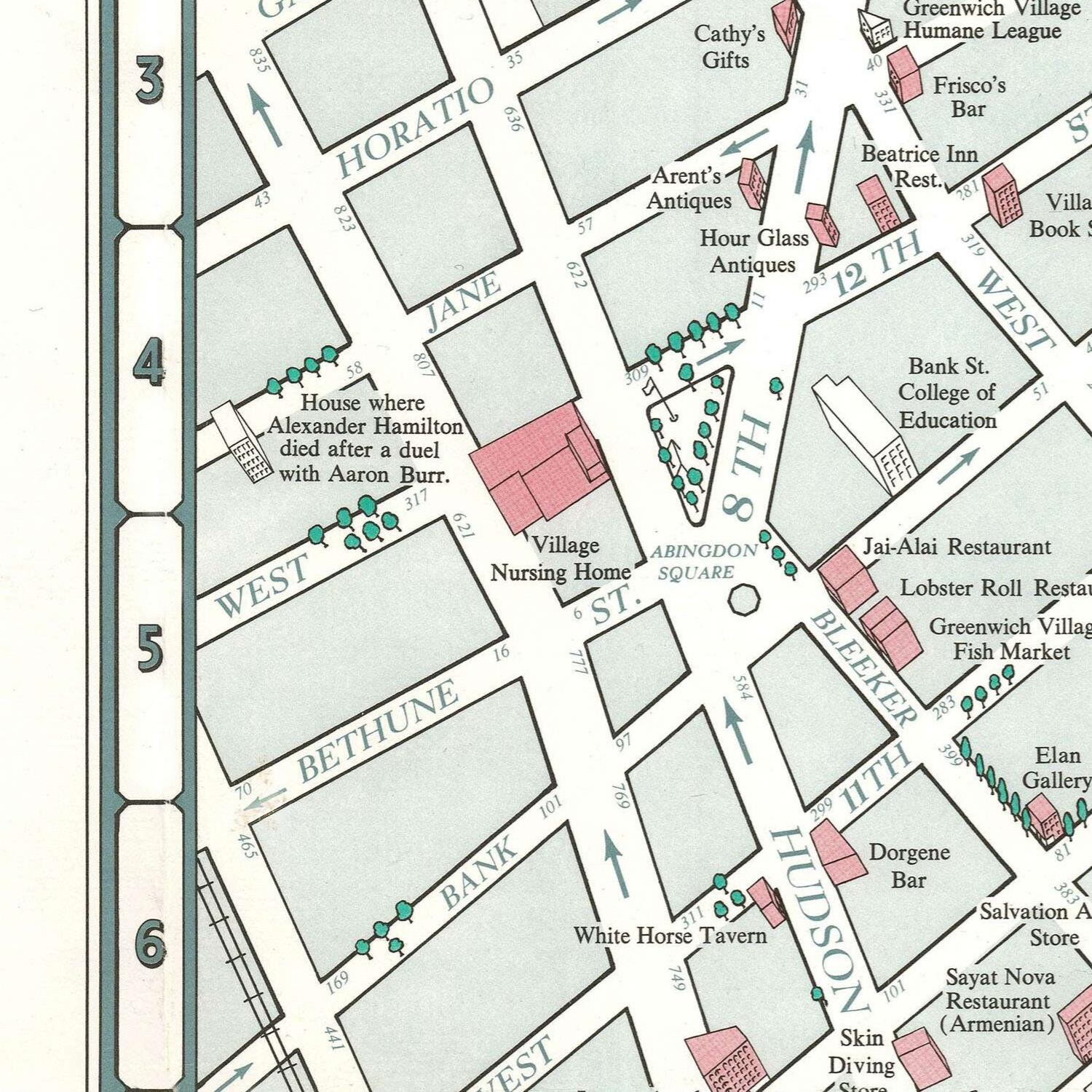 Old Map of Greenwich Village New York City 1960 Fine - Etsy