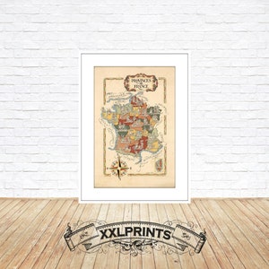 Mapa antiguo ilustrado de las divisiones administrativas de Francia, 1951, reproducción fina, mapa grande, impresión de bellas artes, impresión de mapa de gran tamaño