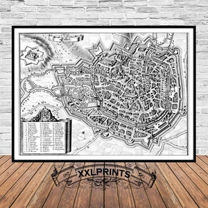 Erfurt Germany Map Print: 1650 Antique City Plan