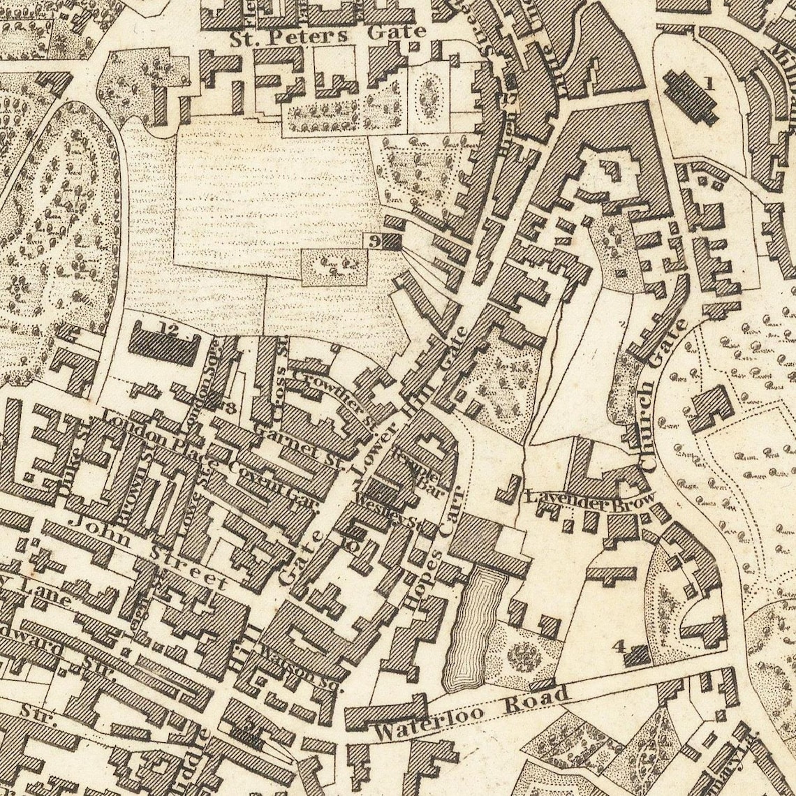 Old map of Stockport 1824 city plan antique map fine Etsy