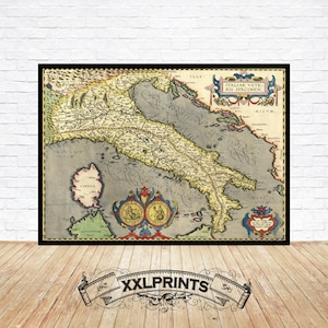 Antique Italy Map Print, 1584: Renaissance Fine Art Reproduction