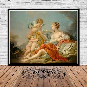 Francois Boucher, Musical Arts, 1764, fine reproduction, large, fine art print, antique decor, oversize print