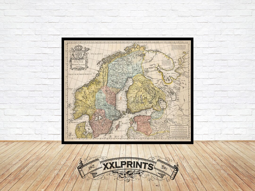Norway Sweden Map Print: 1682 Antique Fine Art Reproduction - Etsy