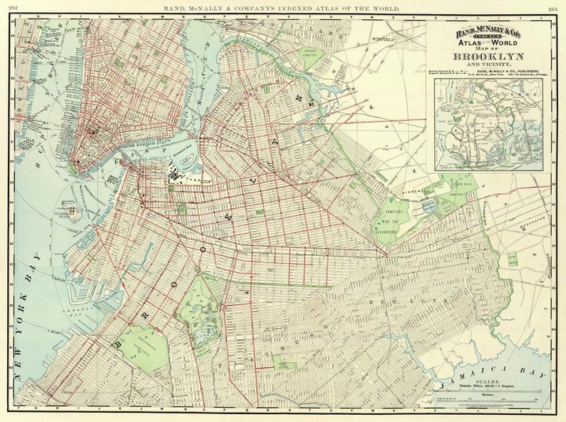 Old map of New York Brooklyn 1920 - Il 794xN.1627975721 Cpfx