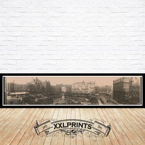 Leicester Square, London 1909: Panoramic Fine Art Print
