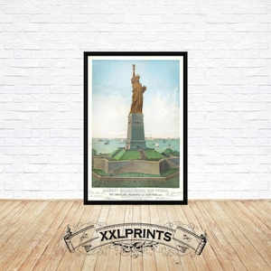 Alte Ansicht der Statue of Liberty, New York, 1883, feine Reproduktion, Fine Art Druck, Oversize-Druck